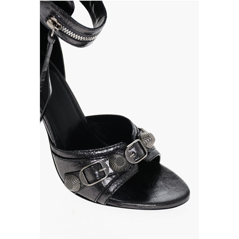Balenciaga Lamè Leder CAGOLE Sandalen mit Nieten 11cm