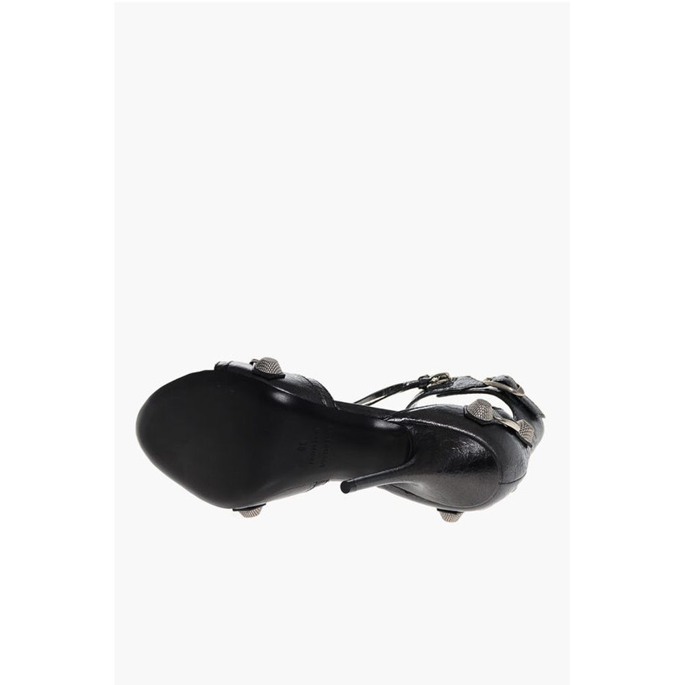 Balenciaga Lamè Leder CAGOLE Sandalen mit Nieten 11cm