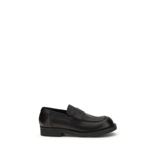 MM6 Black Calf Leather Bos Taurus Slip-On Loafers
