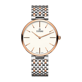TITONI Gray Stainless Steel Dress Watch