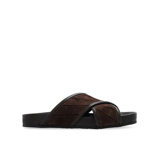 Bottega Veneta Slide Lamb Leather Sandals Brown