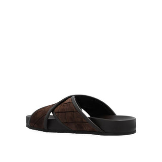 Bottega Veneta Slide Lamb Leather Sandals Brown