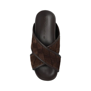 Bottega Veneta Slide Lamb Leather Sandals Brown