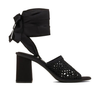 Miu Miu Black Fabric Platform Sandals