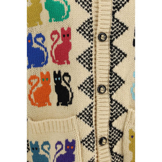 Valentino Multicolor Fleece Wool Cardigan