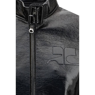 Courrèges Black Cotton Full-Length Jacket