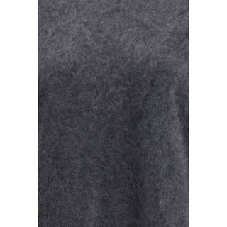 Lisa Yang Grey Cashmere Short Sleeve Sweater