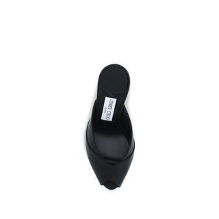 Jimmy Choo Black Calf Leather Bos Taurus Stiletto Heel Sandals