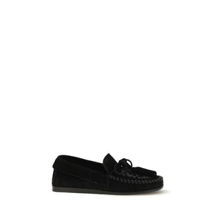 Isabel Marant Black Calf Leather Slip-On Loafers