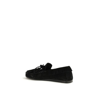 Isabel Marant Black Calf Leather Slip-On Loafers