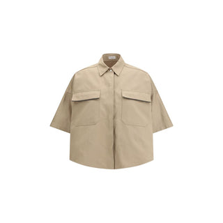 Brunello Cucinelli Cotton and Linen Short-Sleeve Shirt