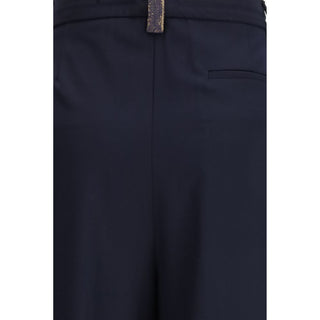 Fabiana Filippi Blue Polyester Casual Pants
