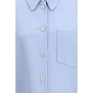 Fabiana Filippi Blue Fleece Wool Shirt