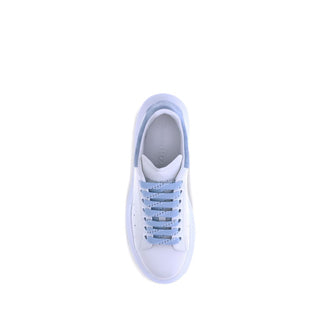 Alexander McQueen Blue Calf Leather Platform Sneakers