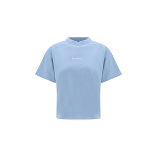 Balenciaga Blue Cotton T-Shirt