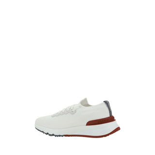 Brunello Cucinelli White Cotton Low Top Sneakers