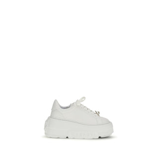 Casadei White Calf Leather Platform Sneakers