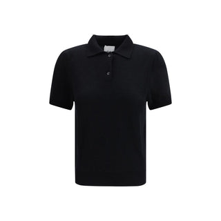 Allude Black Cashmere Polo Shirt