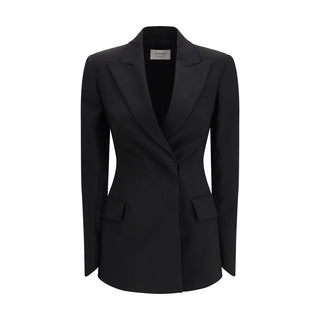 Max Mara Black Fleece Wool Blazer