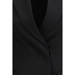 Max Mara Black Fleece Wool Blazer