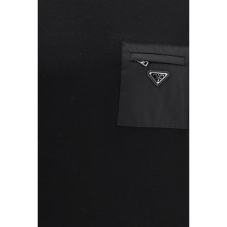 Prada Black Fleece Wool Sweatshirt