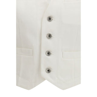 Sacai White Cotton Waistcoat