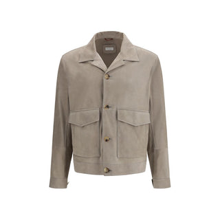 Brunello Cucinelli Bicolor Calf Leather Jacket