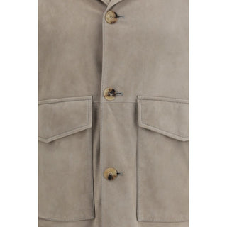 Brunello Cucinelli Bicolor Calf Leather Jacket