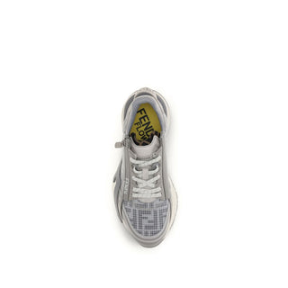 Fendi Gray Calf Leather Bos Taurus Athletic Sneakers