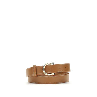 Ferragamo Beige Calf Leather Bos Taurus Regular Belt