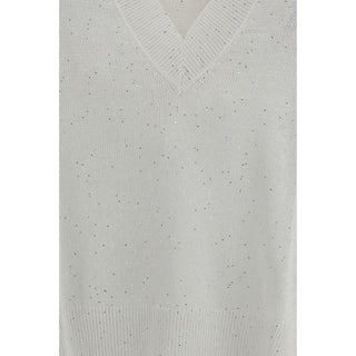 Brunello Cucinelli White Linen Sweatshirt