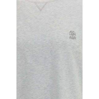 Brunello Cucinelli Gray Cotton T-Shirt