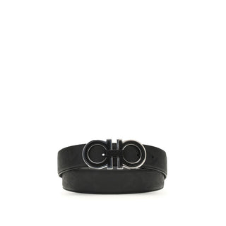 Ferragamo Black Calf Leather Bos Taurus Regular Belt