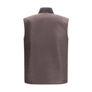 Diesel Brown Polyamide Sleveless Jacket