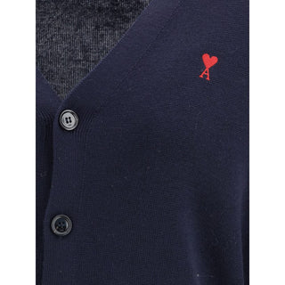Ami Paris Blue Wool Cardigan