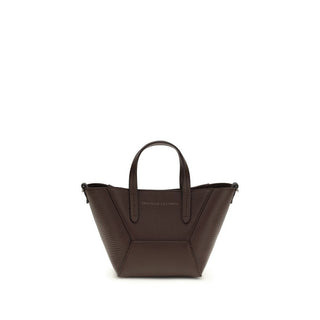 Brunello Cucinelli Bordeaux Calf Leather Bos Taurus Shoulder Bag