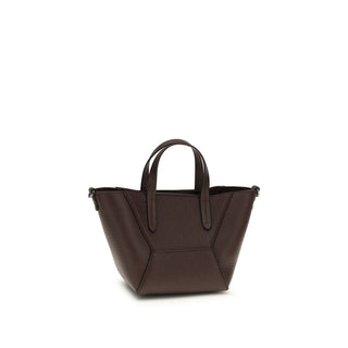 Brunello Cucinelli Bordeaux Calf Leather Bos Taurus Shoulder Bag