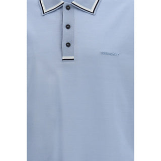 Ferragamo Blue Cotton Polo Shirt