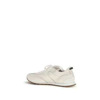 Brunello Cucinelli White Calf Leather Low Top Sneakers