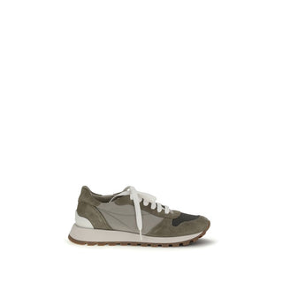 Brunello Cucinelli Bicolor Calf Leather Athletic Sneakers