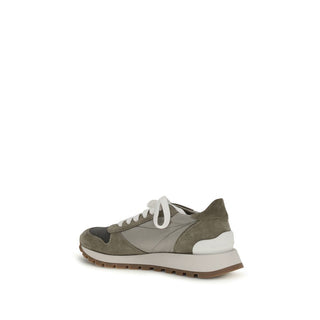 Brunello Cucinelli Bicolor Calf Leather Athletic Sneakers