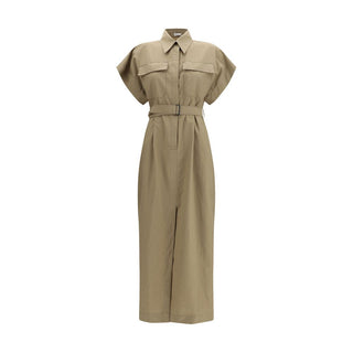 Brunello Cucinelli Beige Cotton Casual Dress