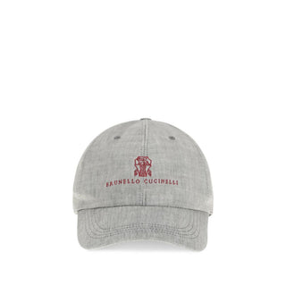 Brunello Cucinelli Gray Linen Cap (Baseball Hat)