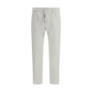 Dsquared² White Cotton Slim Fit Jeans