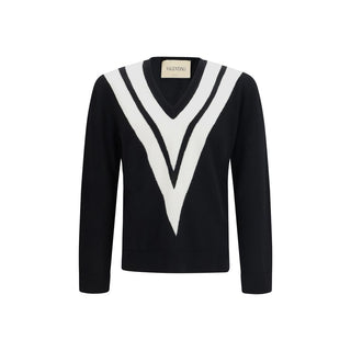Valentino Black Fleece Wool Sweatshirt