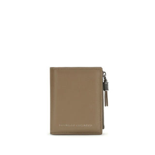 Brunello Cucinelli Beige Calf Leather Bos Taurus Wallet