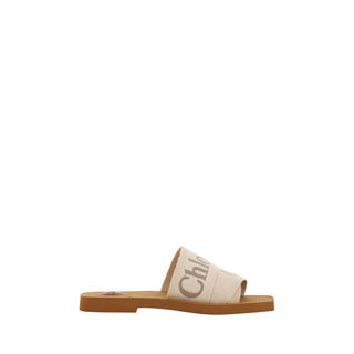 Chloé Multicolor Linen Flat Sandals