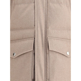Brunello Cucinelli Beige Cashmere Full-Length Jacket