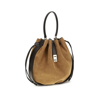 Ferragamo Brown Calf Leather Shoulder Bag