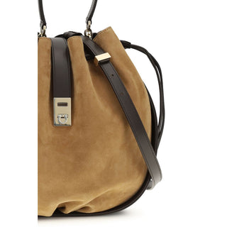 Ferragamo Brown Calf Leather Shoulder Bag